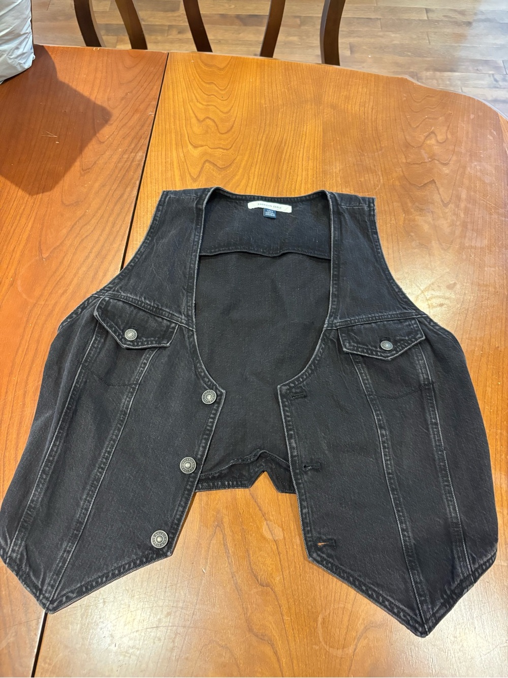 Black Women's Denim Vest - Sleeveless Jean Vest